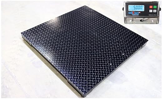 SellEton Non-NTEP Floor Scales, Accurate Pallet Scales with Smart Digital Indicator for Warehouse Shipping and Medium Duty Industrial Weighing (48"x48", 2500 lb x 0.5 lb)