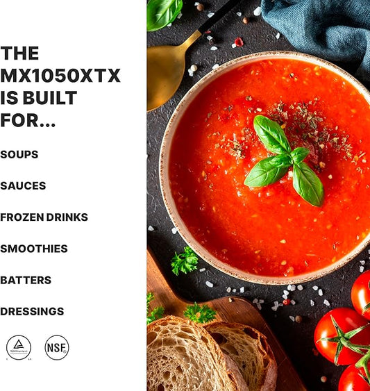 Waring Commercial MX1050XTX 3.5 HP Blender with Electronic Keypad Controls, Pulse Feature and a 64 oz. BPA Free Copolyester Container, 120V, 5-15 Phase Plug