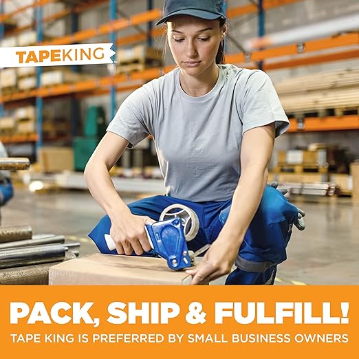 Tape King® Clear Packing Tape - 60 Yards Per Roll (12 Rolls) - 1.88 Inch Wide Stronger & Thicker 2.7mil, Heavy Duty Adhesive Industrial Depot Tape for Moving Packaging Shipping, Office & Storage