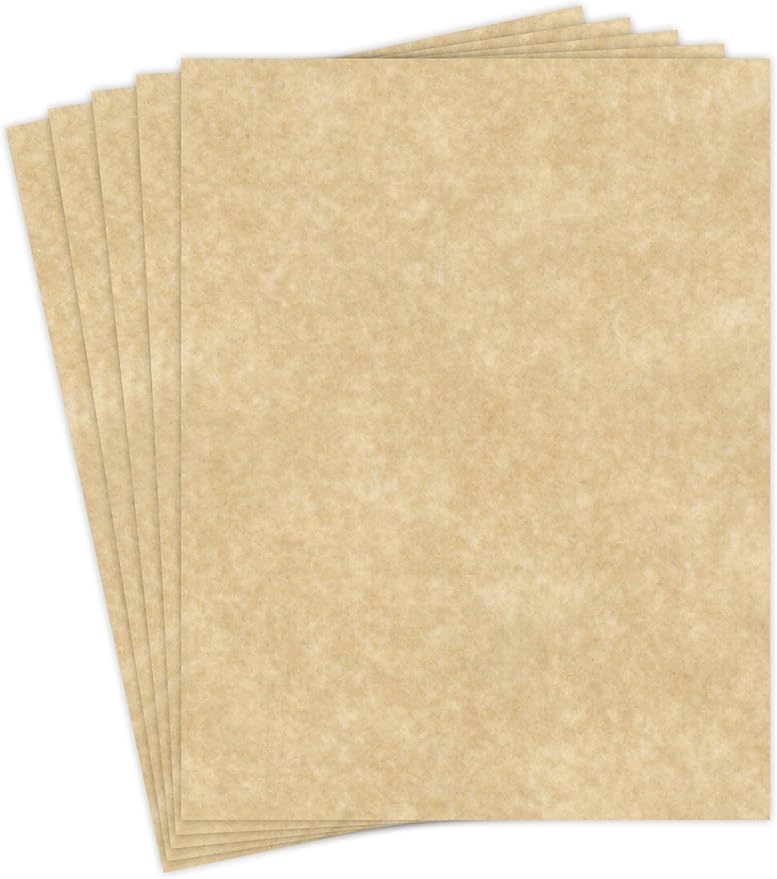 Aged Stationery Parchment Recycled Paper | 65Lb Cover Cardstock | 8.5” x 11” Inches | 50 Sheets Per Pack