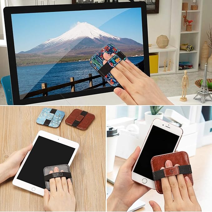 Fintie Screen Cleaning Pad, [4 Pack] Soft Cloth Wipes Screen Cleaner with Elastic Strap for iPad, iPhone, MacBook, Tablets, Laptop (Blossom)