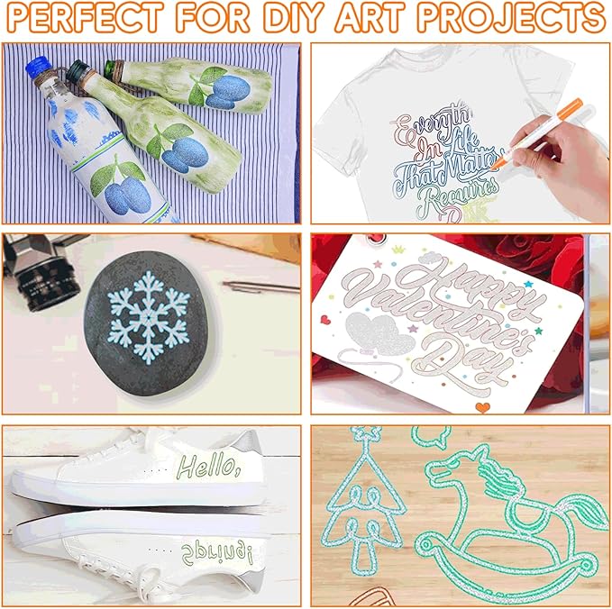 20pcs Outline Marker, Marker Pen for Highlight, Dual-Line Highlighter Outline Marker Set, Metallic Paint Markers for Black Paper Pens Glitter Markers Scrapbook Supplies