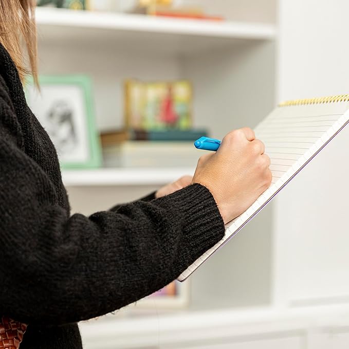 PAPERAGE Top Bound Spiral Notebook, 3 Pack, Lined Notepad, (Black/Dark Green/Grey), 70 Sheets (140 Pages) Per Notebook, Wide/Legal Ruled, 8.5 inches x 11 inches