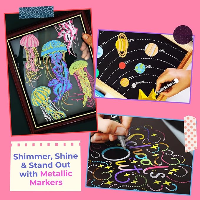 Extra Fine Tip Chalk Markers - (1mm Tip, Pack of 40) Neon, Pastel & Metallic | Erasable Liquid Chalk Pens for Chalkboard, Blackboard, Window, Labels, Bistro, Glass - Wet Erase Markers Fine Point