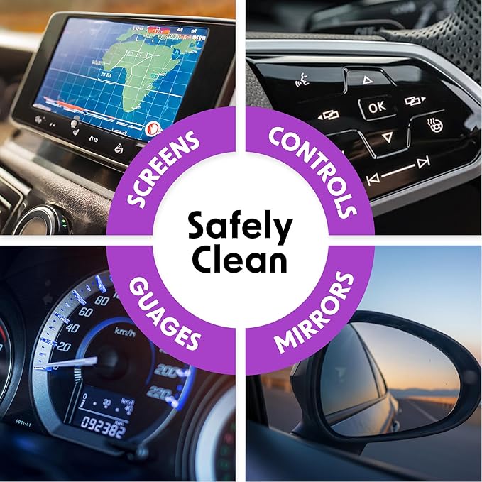 Wipex Car Screen Wipes for Electronics - 24 Individual Car Screen Cleaner Wipes - Plant-Based Touchscreen Cleaner Cloth for Dashboard Panels, Mobile Phone, Interior Car Cleaning Supplies (5.9"x4.92")