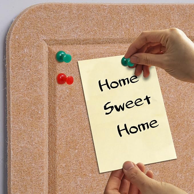 Bulletin Board - 23.5 x 17.5 inches Decorative Felt Pin Board - Cork Board Alternative for Wall - Foldable Photo Board Self-Adhesive Prayer Board with 20 Pushpins - Ginger Yellow