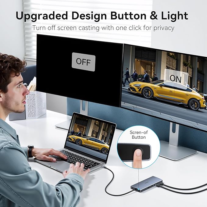 USB C Docking Station Dual Monitor for Dell HP, Laptop Docking Station 3 Monitors 15-in-1 USB C Hub Dock with Dual 4K HDMI+8K DP +VGA+6USB Ports+PD+Ethernet+SD/TF+Audio,USBC Adapter Dongle for Lenovo