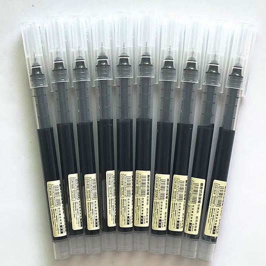 sencoo 10 pack Black Extra Fine Point Pens Liquid Ink Pen Rolling Roller ball Quick-drying Ink for Home Office School Students Pens