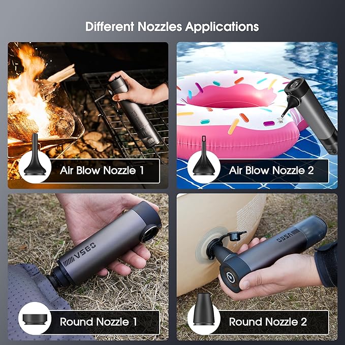 VSGO Cordless Car Vacuum, Compressed Electric Air Duster 17000Pa Suction, 5-in-1 Portable Mini Small Handheld Vacuum, UP to 90 Mins Runtime for Car, Desk, Computer, Keyboard, Home Cleaning (Grey)