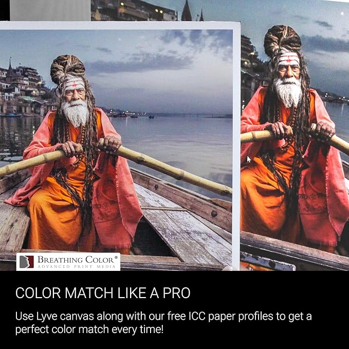 Premium Lyve Matte Canvas Paper Perfect For Use on Professional Makes and Models of Epson, Canon and HP printers preferred by Professionals. 19 mil textured Canvas offered in a 17 inch by 40 ft roll