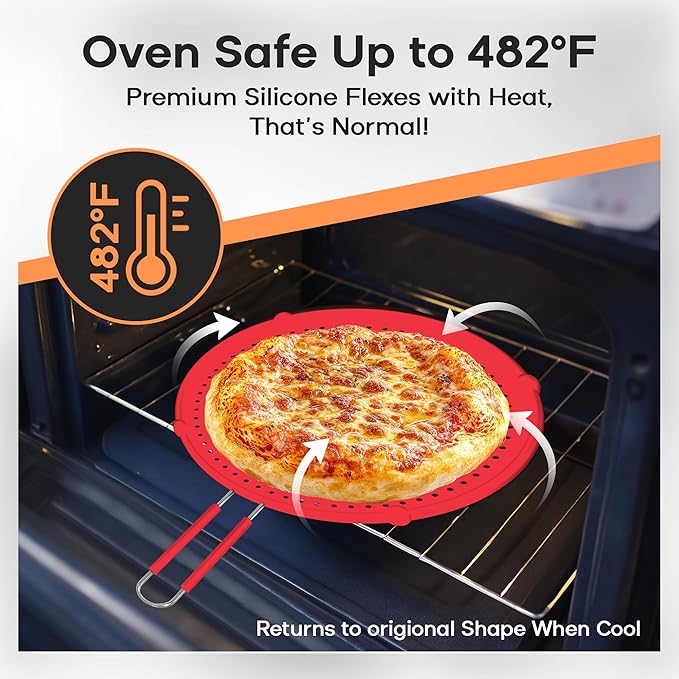 Frying Pan Splatter Screen | USA Brand | 13-Inch Red, Fit Pans (12" to 13") Silicone Grease Splatter Guard for Frying Pan and Stove by Beckon Ware