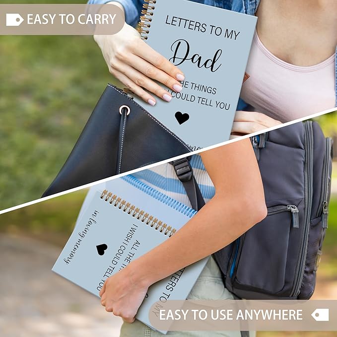 Memorial Gifts for Loss of Dad Grief Notebook Journal, Letters to My Dad in Heaven Journal, Sympathy Notebooks Gifts for Loss of Dad Father, In Loving Memory Sympathy Gifts, 6x8.2In（Blue）