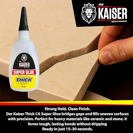 Thick Cyanoacrylate (CA) Super Glue – 2 oz Bottle – Gap-Filling Adhesive for Wood, Stone, Ceramic, and DIY Repairs