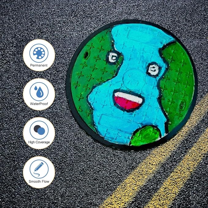 TRANSON Black and White Dual-tip Permanent Paint Markers Oil Based Waterproof