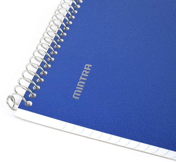 Mintra Office TOP BOUND Durable Spiral Notebooks (Blue, College Ruled 3pk)