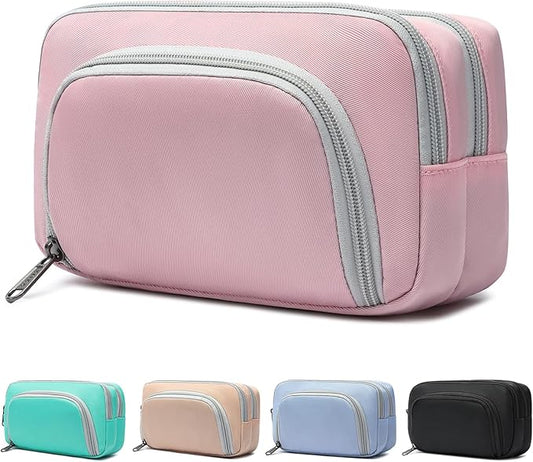 XQXA Pencil Pouch Cute Large Pencil Case Organizer, Multifunctional Big Capacity Pencil Pouch with 3 Compartmens, aesthetic school supplies Pencil Bag for Office Travel Men Women (01-Cherry Pink)