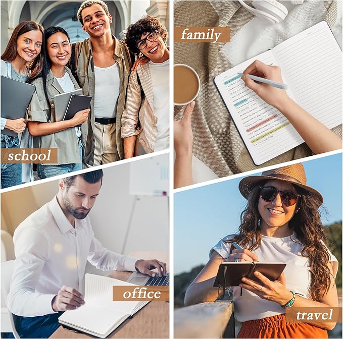 deli A5 Lined Journal Notebook, 160 Pages Hardcover Writing Notebook, 5.5"x8.2" College Ruled Notebook for Office, School, Work Notes (Black)