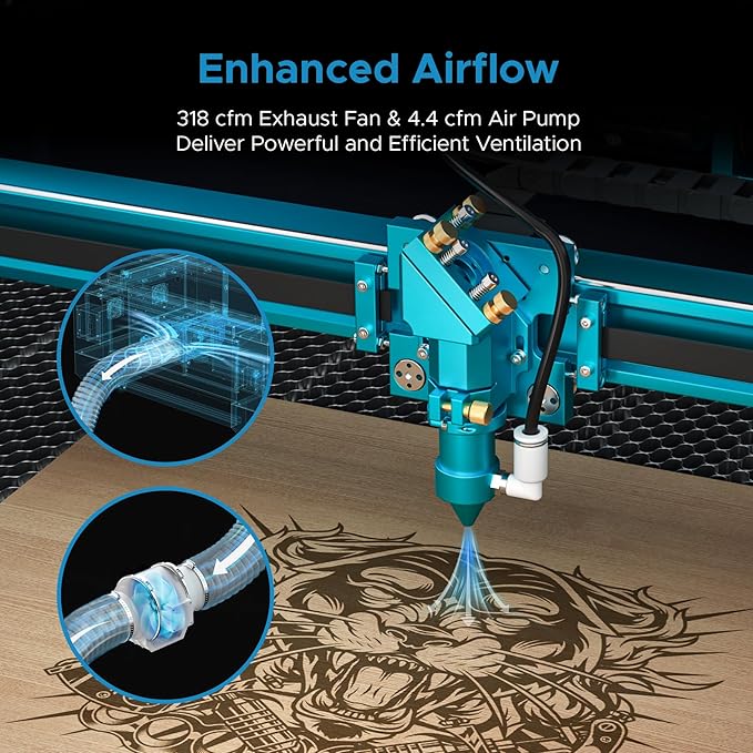 OMTech 90W CO2 Laser Engraver, 28"x20" Laser Engraving Machine with Autofocus 2 Way Pass-Throughs Built-in Air Assist, Commercial Laser Cutting Etching Machine for Wood Glass Acrylic Leather More