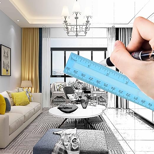 64 Pack Rulers Bulk for Classroom 12 inch, Plastic Clear Rulers for Office Back to School Supplies with Inches and Centimeters