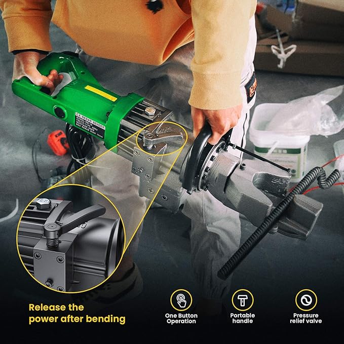 Anbull 900W Electric Rebar Bender,Hydraulic Rebar Bending Maching Bending up to 5/8 Inch #5 16mm Rebar, Bending Angle 0-130 Degrees, Rebar Bending Machine with Positioning Bolt