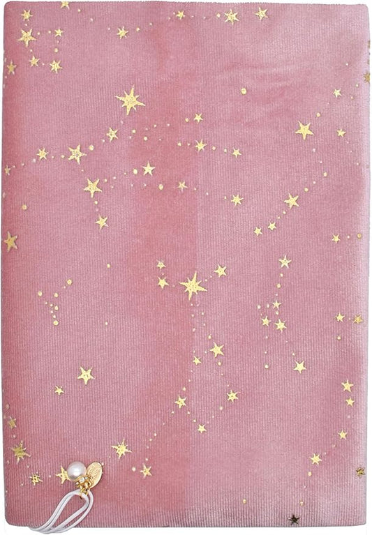 BLBMH A5 Book Covers for Paperbacks Book Cover for Privacy Fit for 5.5x8.3 inch Adjustable Book Sleeve Cover for Women Over 15 Diary Softcover Protector for Notebook - Velvet Pink
