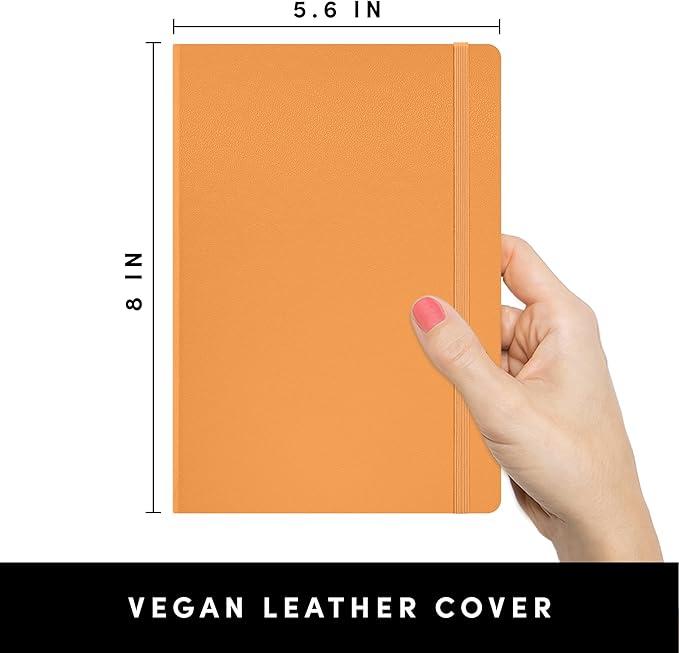 PAPERAGE Lined Journal Notebook, (Marigold), 160 Pages, Medium 5.6 in x 8 in - 100 GSM Thick Paper – Hardcover Journaling Notebook for Work, School & Note Taking