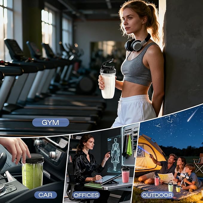 Nahida Blender for Smoothies, 1200W Smoothie Blender for Ice Crushing, Blenders with (2) 6-Fin Blades, Personal Blenders for Kitchen with 23oz, 32oz, 37oz Easy Go Cups for Juices, Silver