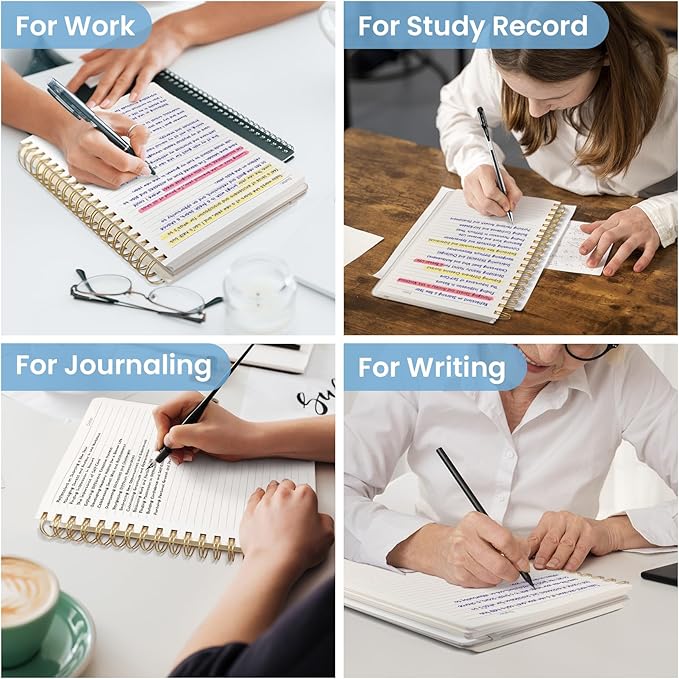 Lined Spiral Notebook Journal for Work, 300 Pages Thick B5 (7.1"x10") College Ruled Journal for Women & Writing, Hardcover Notebook for Note Taking, Perfect for Office Home School, Perfect for Office Home School, Blue