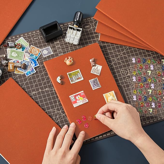 16 Pack Soft Cover Journal Bulk, Feela Lined Notebooks College Ruled for Work for Women Girl Writing, Blank Travel Journal Note Taking Notebook School Business Supplies, 8.2” x 5.5”, A5, Dark Orange