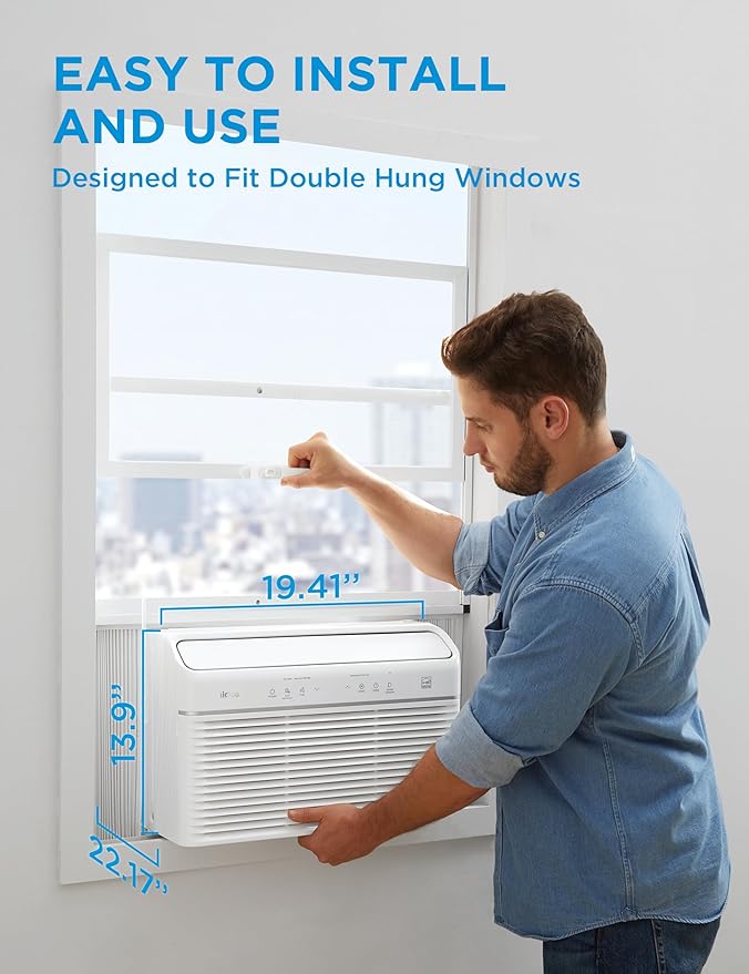 Midea 12,000 BTU Smart Inverter Air Conditioner Window Unit with Heat and Dehumidifier – Cools up to 550 Sq. Ft., Energy Star Rated, Quiet Operation, Electronic Controls, Remote Control, White