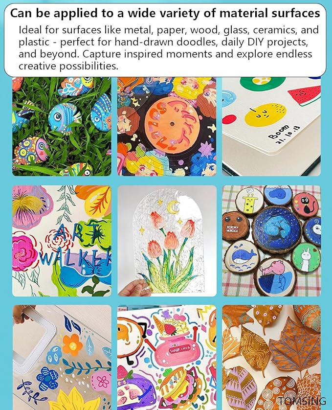 60 Brush Markers Pens,Water-based Ink and Quick-Drying,Painting Supplies Perfect for Plastic Sheets Fabric Bags Ceramics Stone Pottery Wood and Handmade Crafts（60 Colors）