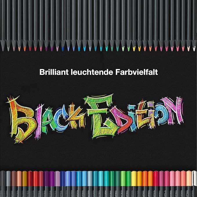 Faber-Castell Black Edition Colored Pencils: 12 Classic