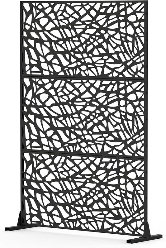 NicBex Room Divider 1 Panel Room Dividers with Mesh Shape Design Partition Room Dividers and Metal Privacy Screens Wall Divider for Outdoor, Room Separation,48.31" W x 15.75" D x 70.75" H, Black