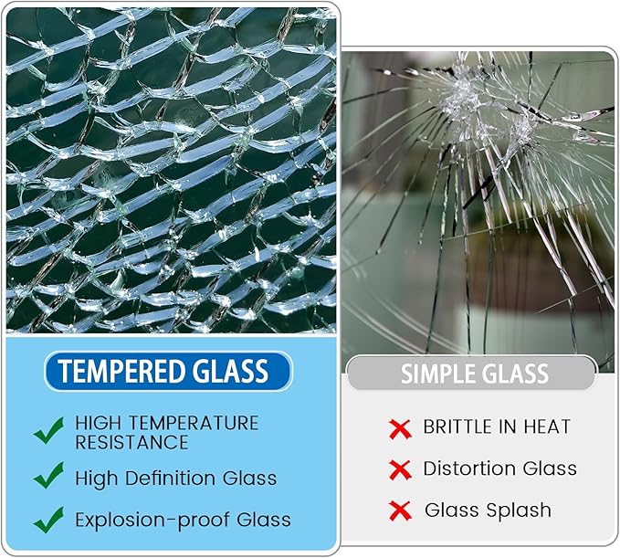 Magnetic Glass Whiteboard 48" x 36" Dry Erase Board Frameless Premium Tempered Galssboards Wall Mounted Glossy writeboard with Eraser, Marker Tray for Interactive Office, (Black)