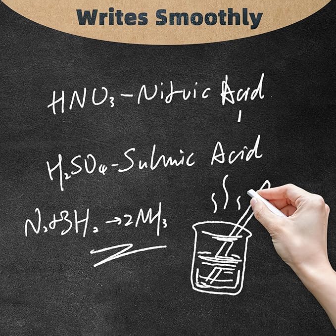 White Chalk 100PCS, Chalkboard Chalks for Classroom, Low Dust, Office and Home Use, Non-Toxic Bulk for Teachers, School Supplies Blackboard