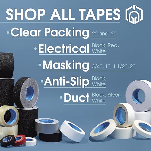 Spartan Industrial - 1" X 60 yd Masking Tape for Labeling, Packing, Art Projects, and More - 6 Craft Tape Rolls, 5.5 Mil