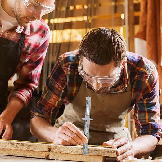 6 Inch 15 cm Pocket Ruler Flexible Precision Stainless Steel Ruler with Detachable Clips Stainless Steel Pocket Clip Scale Gauge Metric British System(3 Pieces)