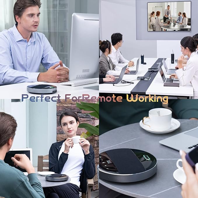 Tenveo MagiCall Conference Speaker with Microphone, Bluetooth/Wireless/USB omnidirectional Speakerphone Noise Cancelling Conference Call 360 Pickup for 10~15 People Online Meeting