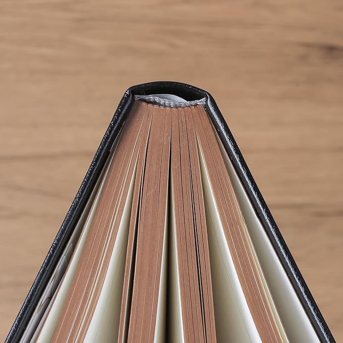 ZXHQ A5 360 Pages Lined Journaling Notebooks with Pen, Journals for Women Men Writing Notebook, Tree of Life Design, Brown Edge Fine Inner Pocket - Black