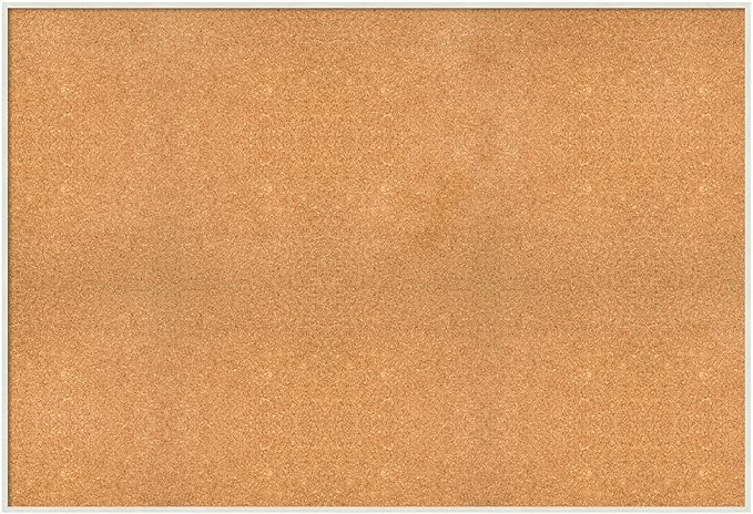 Amanti Art Natural Cork Board for Wall, 35x51 Vision Board with White Frame, Oversize Corkboard Office Decor for Home Organization, Modern Corkboard Pinboard to Display Items for Home Organization in