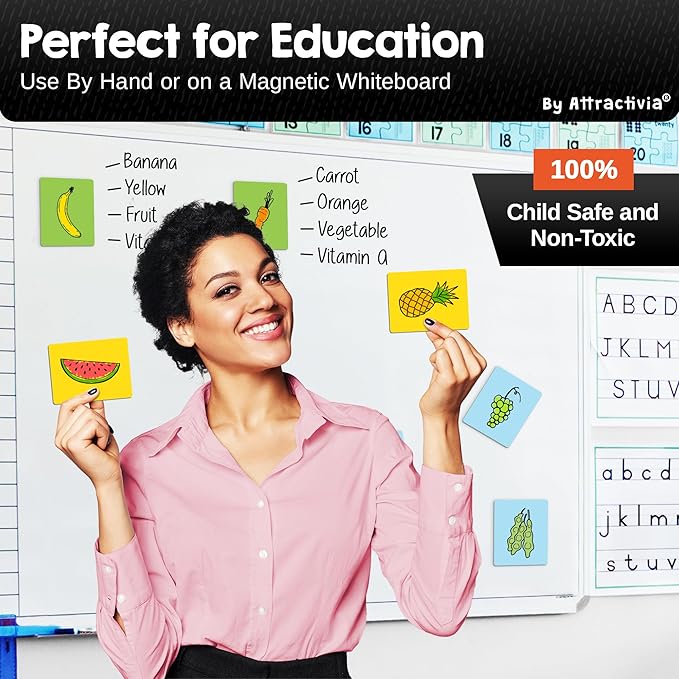 Dry Erase Magnetic Labels 3.7 x 2.8 in, Solid Colors, Medium Dry Erase Magnets, 20-Pack, Colored Erasable Write-On All-Purpose Labels, for Office, Education, Home, Whiteboard