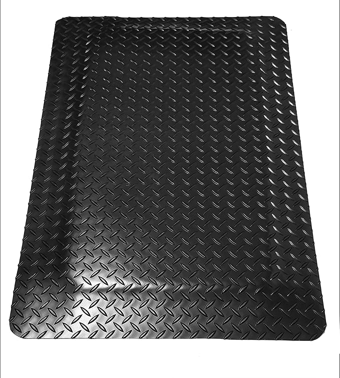 Rhino Mats, American Classic Diamond Anti-Fatigue Mats, Industrial Ergonomic Comfort Standing Mat for Work, Home, Garage, Office, Kitchen or Anywhere (Black 1" Thick, 3 FT. x 20 FT.)