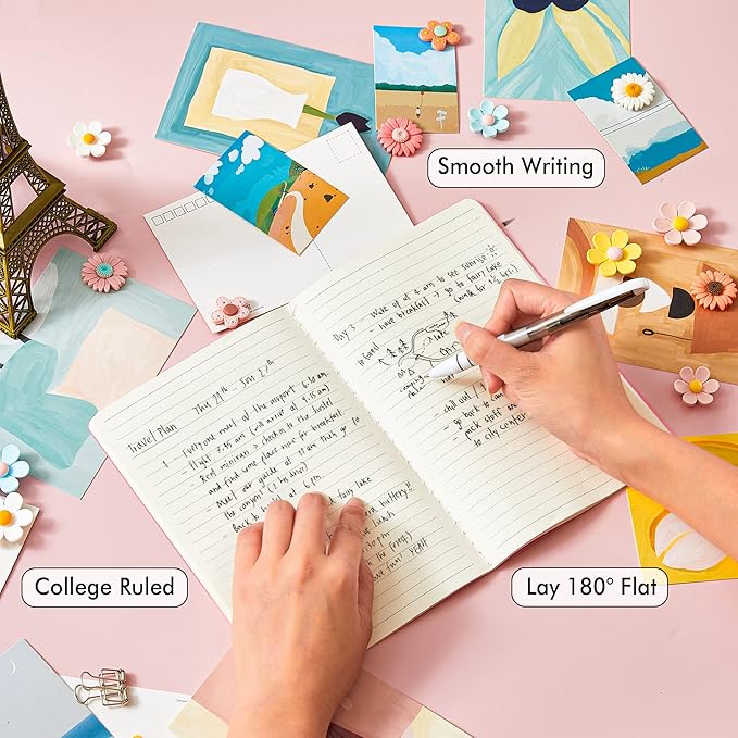 feela 36 Pack Soft Cover Journal Bulk, Lined Blank Travel Journal for Women Men Writing, Notebooks College Ruled for Work, Note Taking Notebook School Business Supplies, 8.2” x 5.5”, A5, Pink