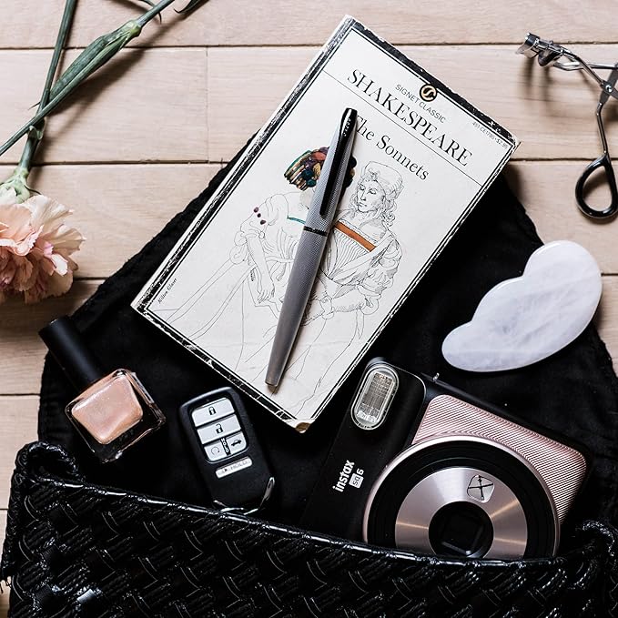 Cross ATX Refillable Rollerball Pen Presented in a Luxury Gift Box - Medium Point, Black Ink, Sandblasted Black