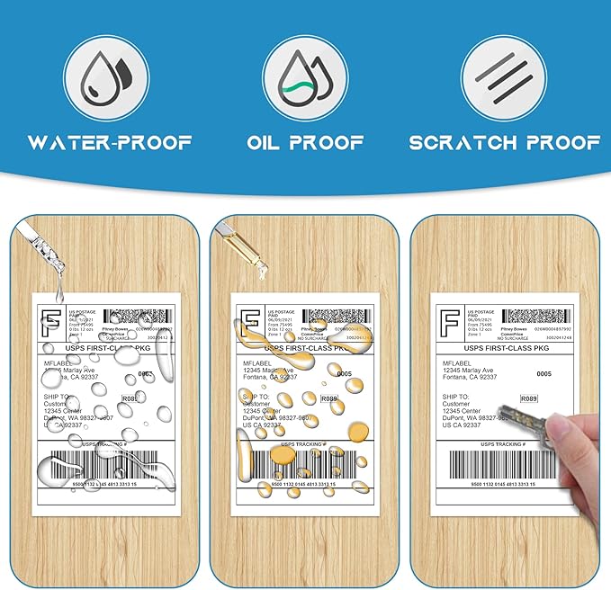 MFLABEL 100 Rolls 4x6 Direct Thermal Blank Shipping Labels for Thermal Printer Shipping Labels with Perforated