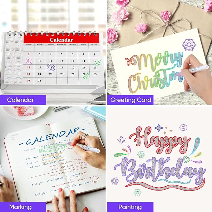 Double Line Markers,12 Colors Glitter Sparkling Pens,Self-Outline Markers,Stocking Stuffers for Teen Girl Gifts Trendy Stuff,Tween Teen Girl Gifts Trendy Stuff 4-16 Year Old,Art Supplies for Kids 9-12