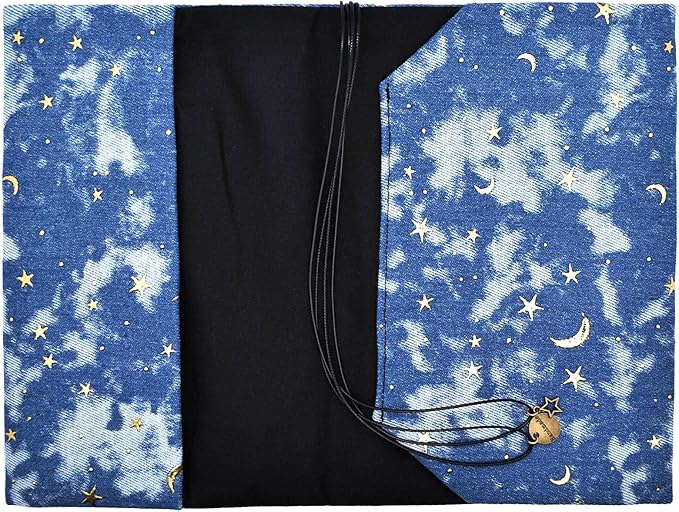 BLBMH A5 Book Covers for Paperbacks Book Cover Fit for 5.5x8.3 inch Adjustable Book Sleeve Cover for A5 Diary Books Fabric Softcover Protector for Notebook - Denim