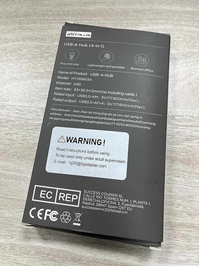 USB Hub, Multiport USB Splitter Adapter, 2 ft Long Cable USB 3.0 Hub, USB Extender for Laptop, PC, iMac, Surface Pro, MacBook, Mac Pro, Flash Drive, XPS, Mouse, HDD