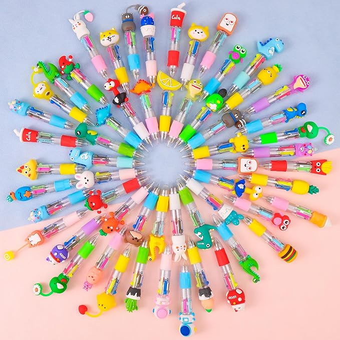 200Pcs Mini Multicolor Pens in One 4-in-1 Cute Pens Bulk for Kids, Ballpoint Pen for Birthdays and Children's Parties, Fun Gifts Assorted Ink Kawaii Pen