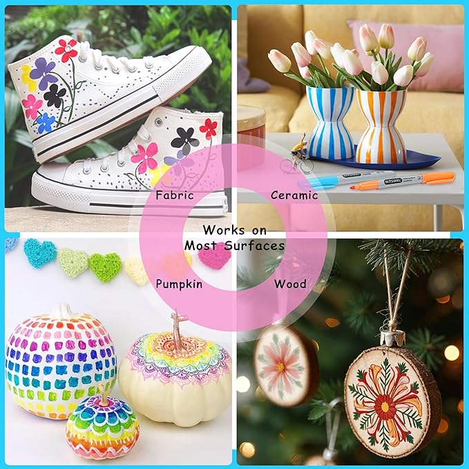 Permanent Markers Bulk, 144 Pack Permanent Marker Set, 12 Assorted Colors, Fine Point Tip, Fast Dry, Waterproof, work on Plastic, Glass, Metal, Wood and Stone, Perfect for School, Office, Home